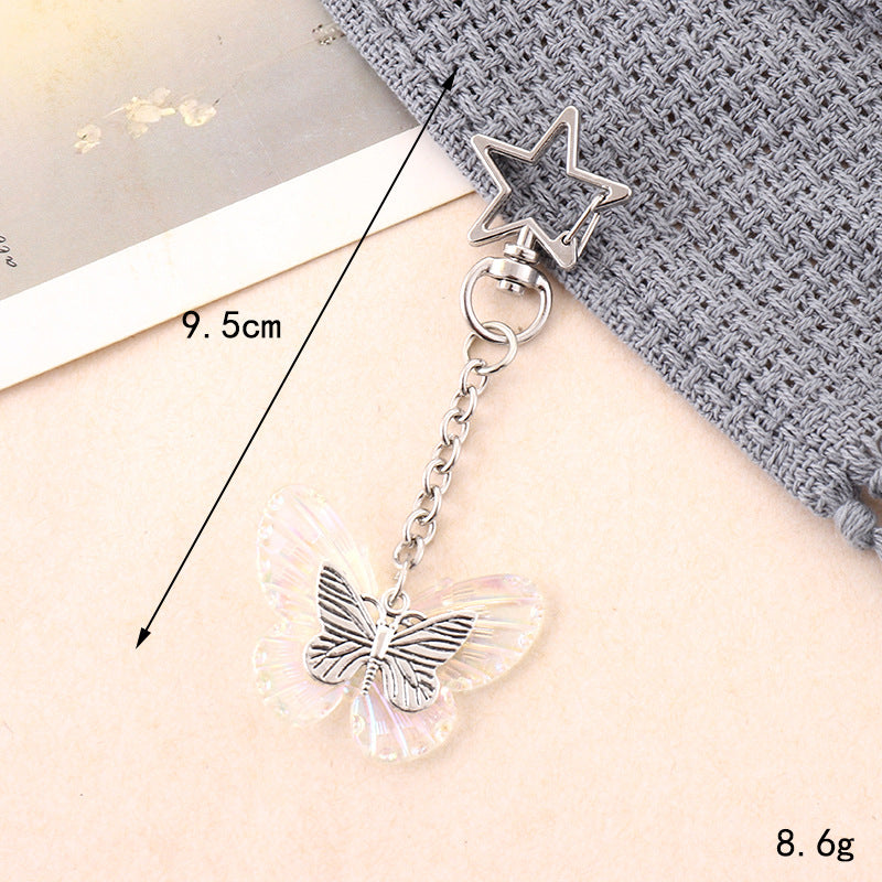 Wholesale  New Acrylic Bow Keychain Pendant Distinctive Diy Bag Bag Hanging Headset Hanging Chain Jewelry